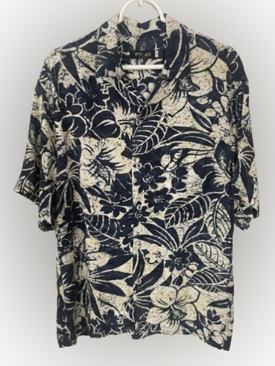 Jams World Other - Jams World Shirt Men’s Small Hawaiian Rayon Floral Crepe Koa Indigo Aloha